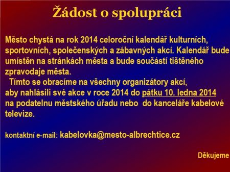 Kalendář akcí 2014
